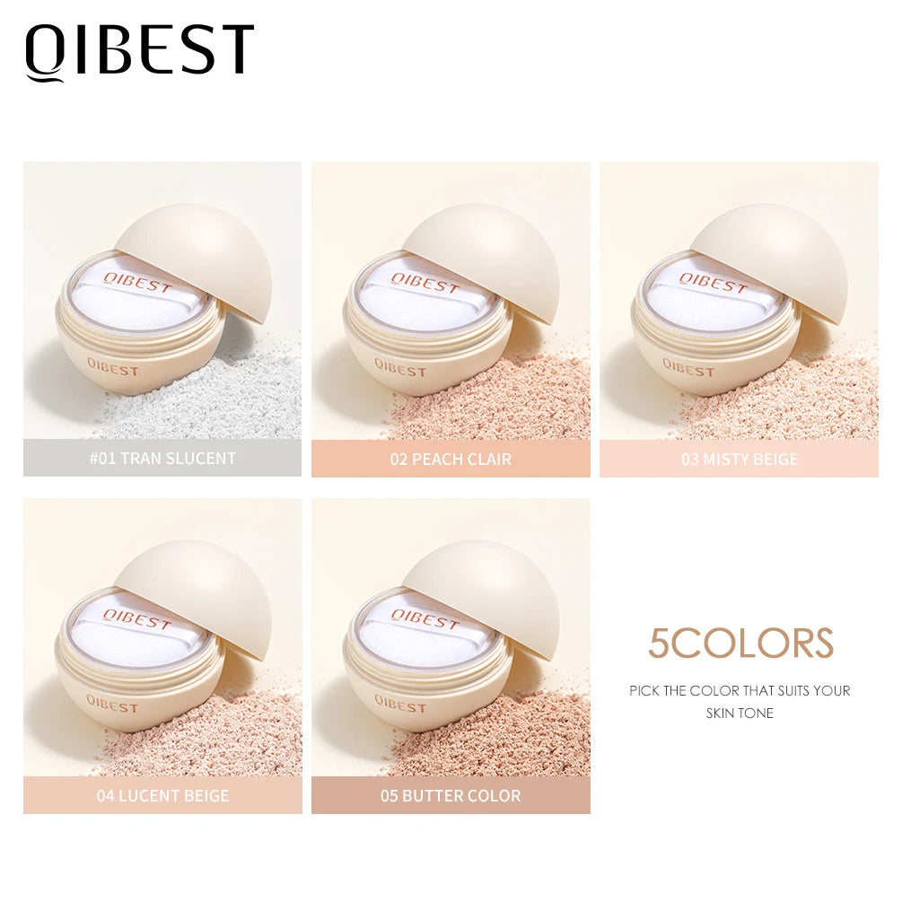 QIBEST 5Color Waterproof Smooth Loose Powder.