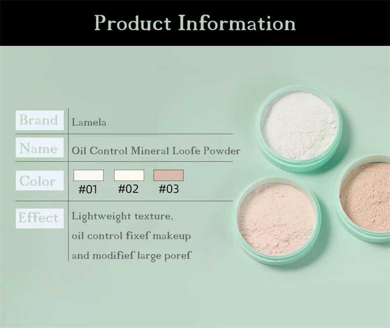 LAMELLA Face Loose Powder Matte Translucent Setting Powder.