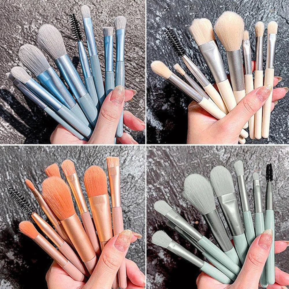 8Pcs Cosmetics Foundation Blush Powder Brush Set