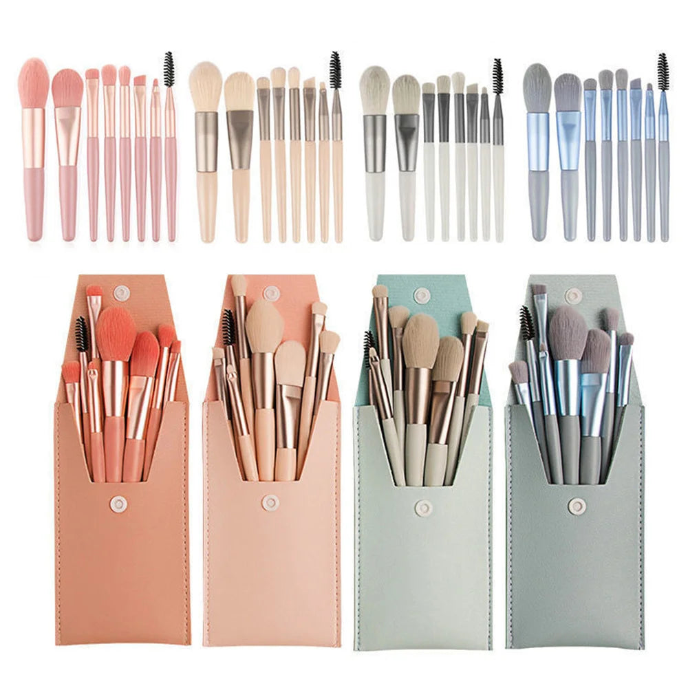 8Pcs Cosmetics Foundation Blush Powder Brush Set