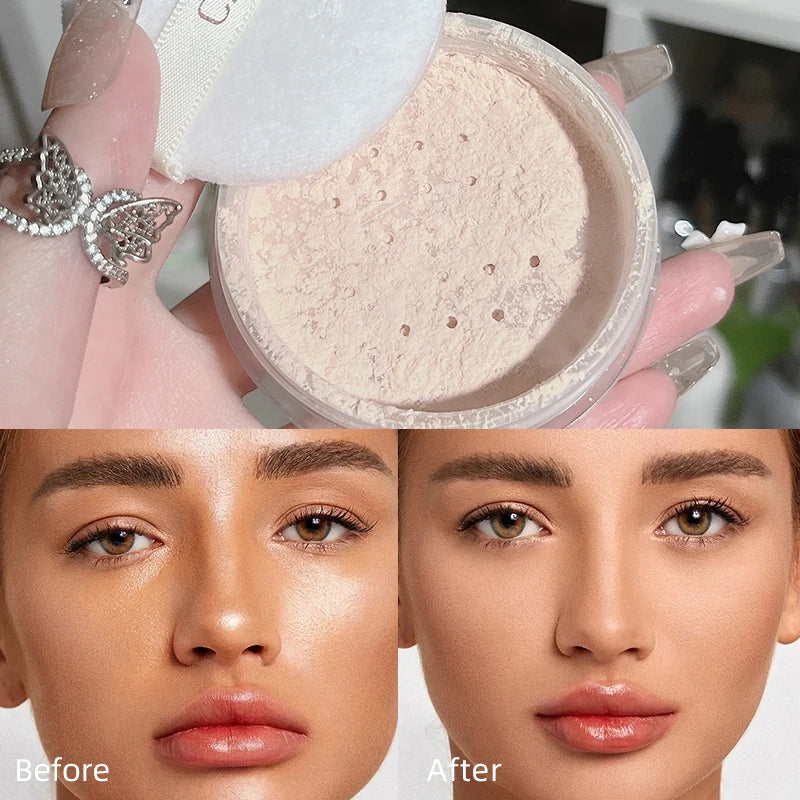 Loose Powder Makeup Transparent Natural Face Finishing Powder.