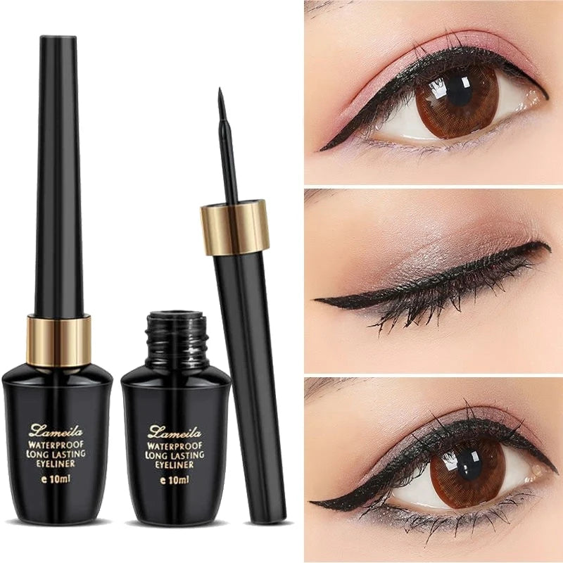 Long-lasting hard-tipped black liquid eyeliner pen