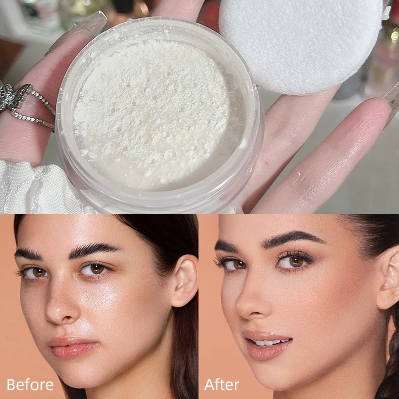 Loose Powder Makeup Transparent Natural Face Finishing Powder.