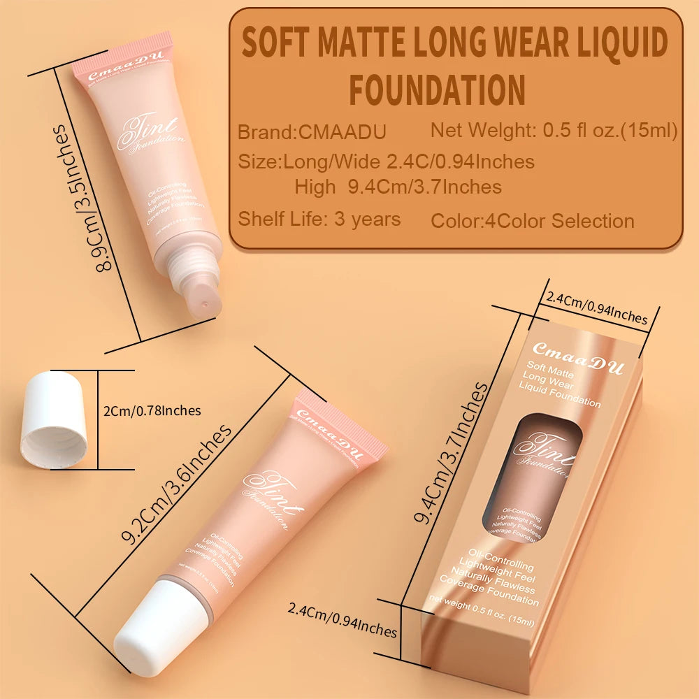 4 Colors Liquid Foundation High Coverage Makeup.