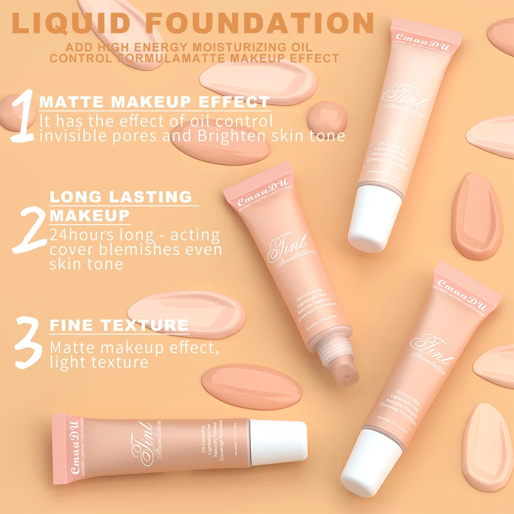 4 Colors Liquid Foundation High Coverage Makeup.