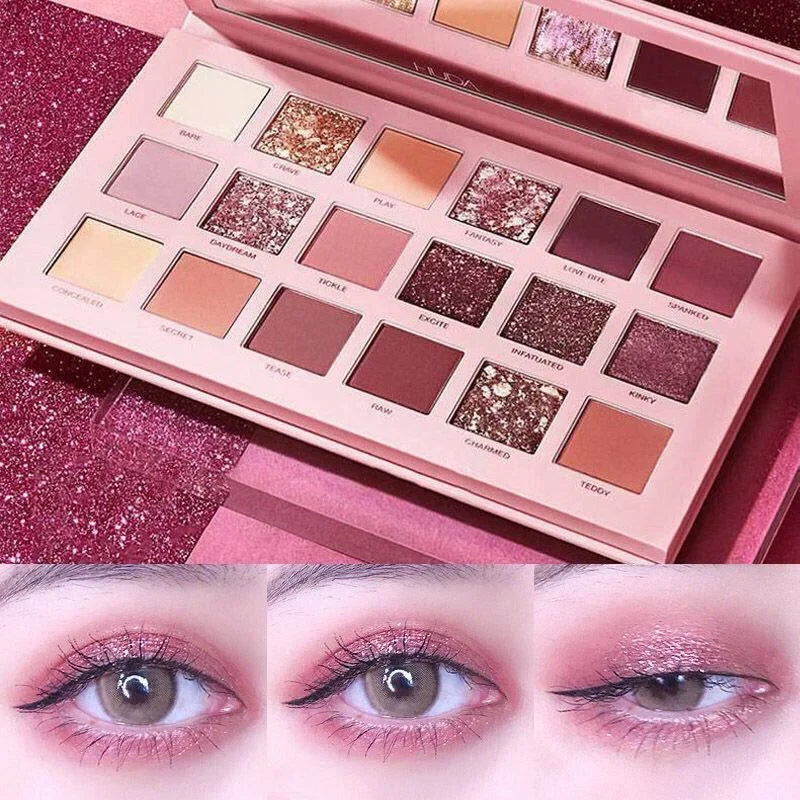 18 Colors Glitter Eyeshadow Palette With Makeup Mirror