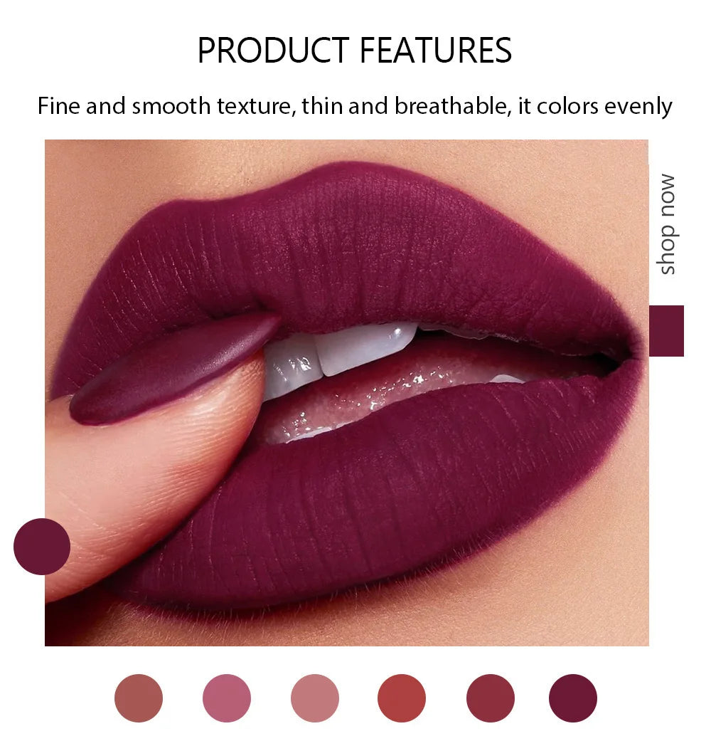 6-Color Matte Lipstick