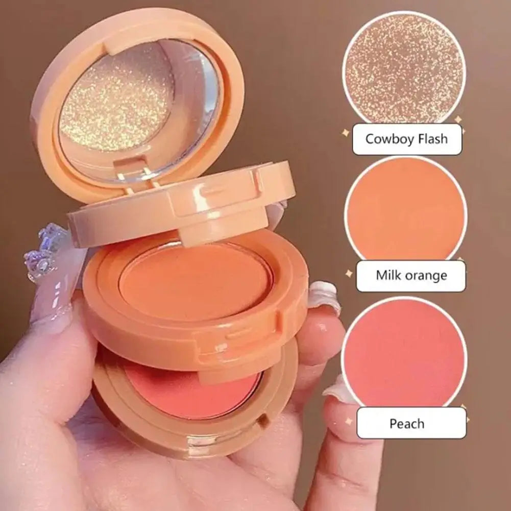 3 In 1 Matte Highlighter Blush Palette.