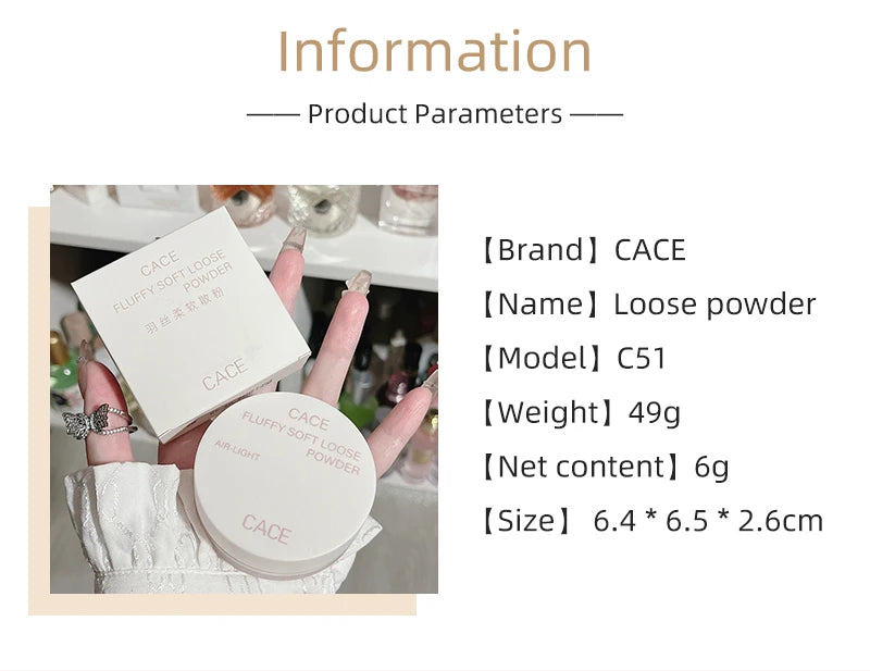 Loose Powder Makeup Transparent Natural Face Finishing Powder.