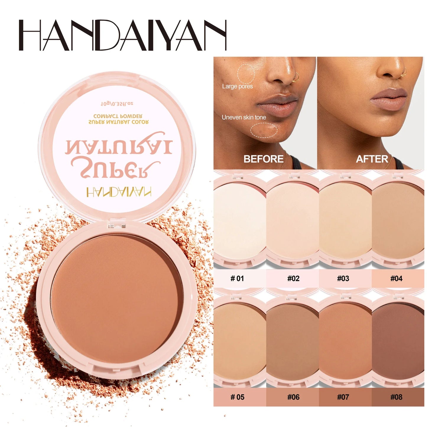 HANDAIYAN 8 Color Matte Face Pressed Powder.