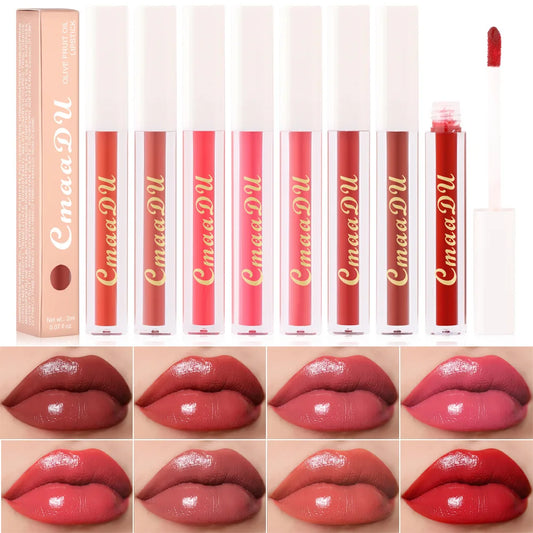 CmaaDu 8 Color Lip Gloss Matte Creamy  Lipstick