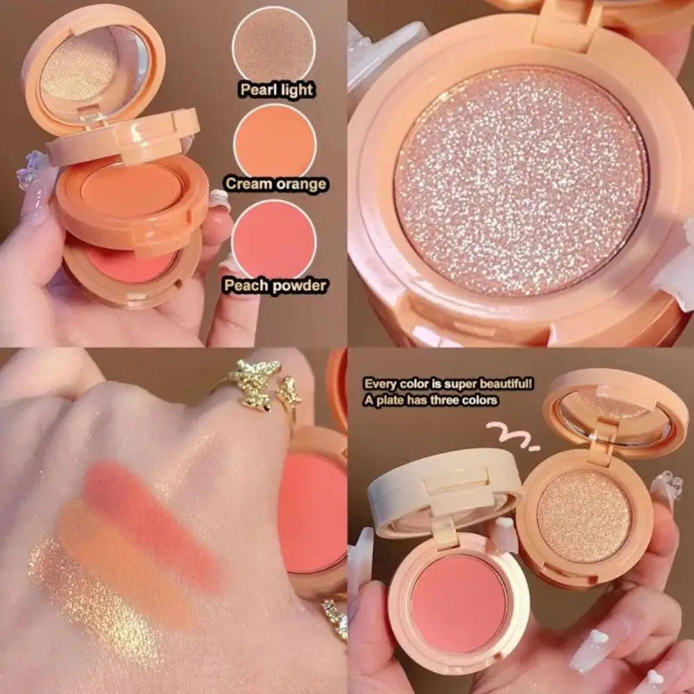 3 In 1 Matte Highlighter Blush Palette.